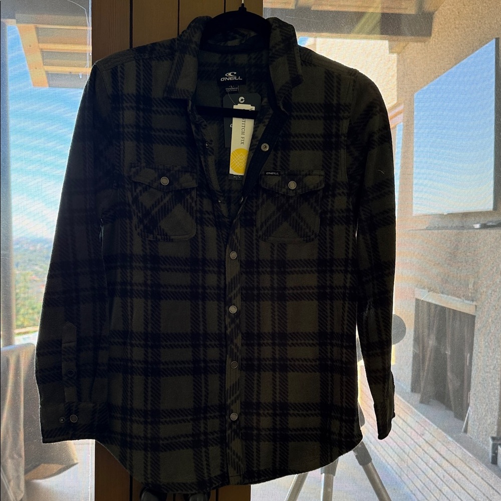 O'Neill Dark Plaid Shirt Jacket